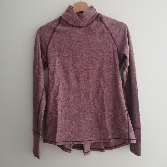 Lululemon Warm Your Core Long Sleeve Pleated Back Bordeaux Burgundy Small - Picture 2 of 16